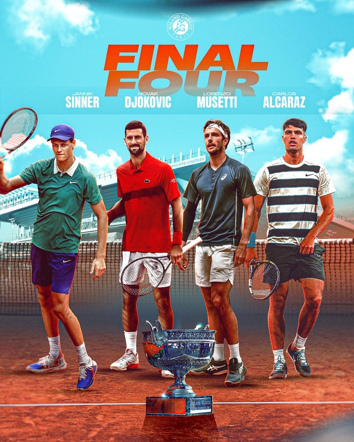 mk体育平台网页版入口法网男单半决赛赛程：德约vs辛纳不早于明天凌晨1点开始